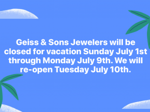 Vacation, Jewelers, Jewelry, Fine Jewelry, Jewelry Stores, Geiss and Sons, Greenville, South Carolina