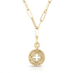 Medallion Charm, Yellow Gold, Paperclip, Roberto Coin